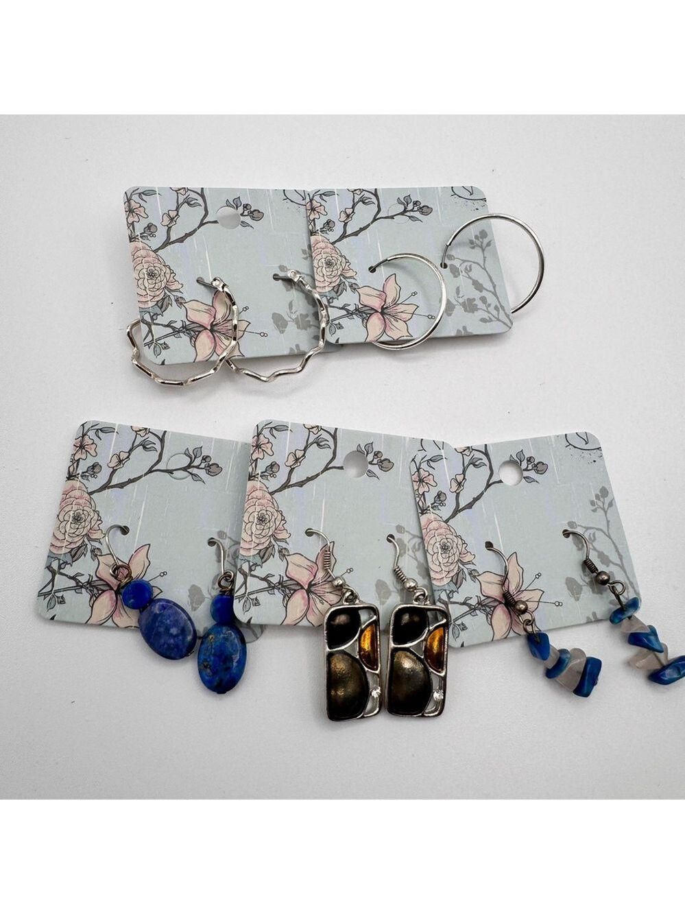 Mixed Earring Bundle | 5 Pairs | Hoops, Natural Stone & Statement Drops